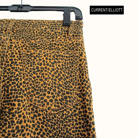 CURRENT/ELLIOTT NEW Glam Rock HIGH WAIST STILETTO Spotted Leopard Crop Jean 26/2 - Picture 10 of 12